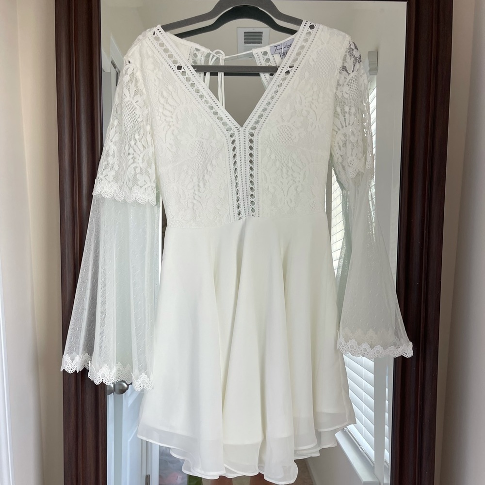 White open back dress